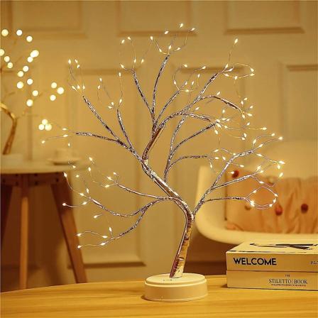 Bonsai Trebordlampe med 108 LED-lys - Miniatyrjuletrærlys - Batteri/USB-drevet - Justerbare grener for hjemmepynt til høytider