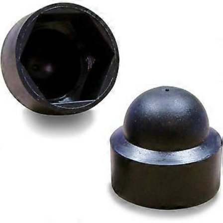 100 stk. - M8 beskyttelsesmutter skrukork 13 mm fastnøkkel - SVART plast - FAH113-L
