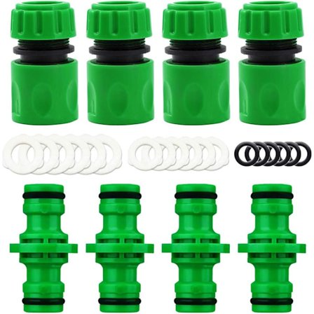 8-pakkaus puutarhaletkun liitin, sopii 1/2 tuuman (15 mm) letkun päähän pikaliitäntään ja korjaukseen