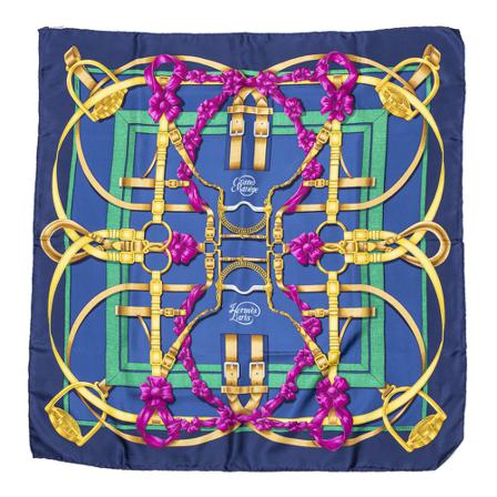 Hermès Vintage, Pre-owned Scarf Blauw, Dames, Maat:ONE Size