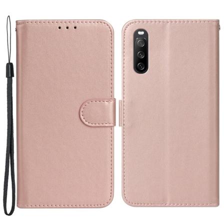 SKALO Sony Xperia 10 V Lompakkokotelo PU-nahkaa - Ruusukulta Pink gold
