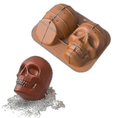 Kallojen Muotti Silikoninen DIY Leivontamuotti Tarttumaton Uusiokäyttöinen Leivontatarjotin Halloween-juhlatortuille