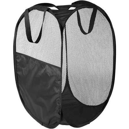 Fabric Laundry Basket (75L) features a handle for easy transport. It has a simple design and an ideal aesthetic to fit any bathroom.