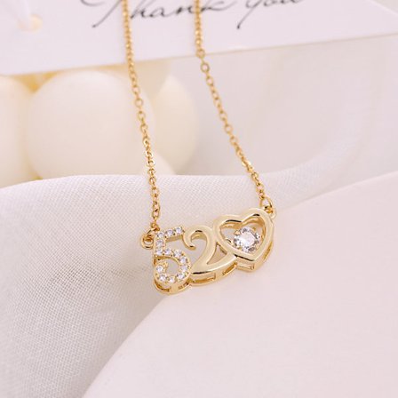 Nytt halsband i titanstål, modernt, enkelt, litet designhänge