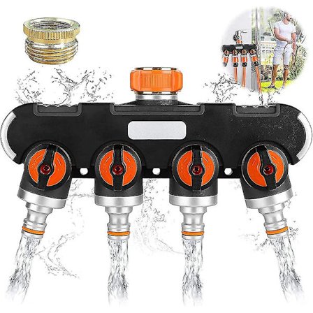 4-tie jakaja, 4-tie haaroitin, puutarhaletkun jakaja, säädettävä