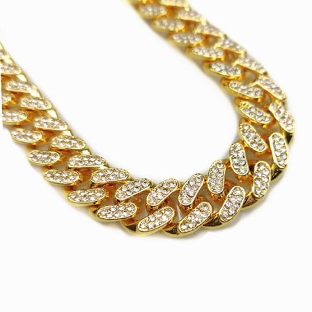 Cuban Chain Halsband Hip Hop Hip Hop Silver 18cm