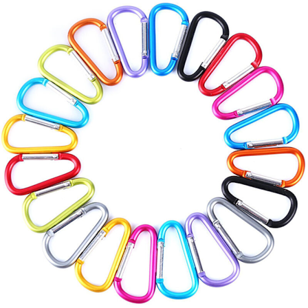 20 kpl D-rengas lukittava karabiini avaimenperä leike lukko karabiini koukku ulkoilma retkeilyvarusteet-Caribeaner, lukituslukko