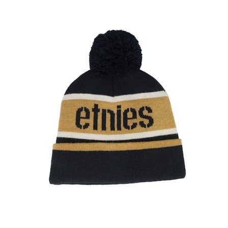 Etnies - Nero pom Beanie - Stencil Beanie Black/Gold Pom @ Hatstore