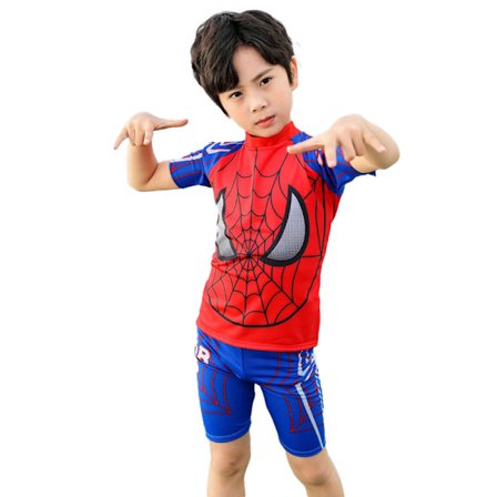 Spider-Man Badedragt Drenge Børn Todelt Top Shorts Badesæt