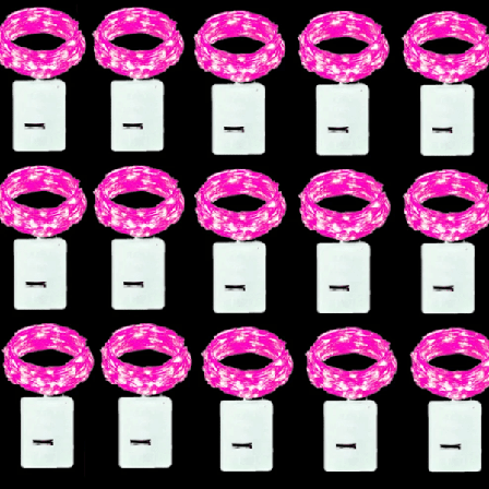 Med Batteri 20 Pakke String Fairy Lights Sølv Kobbertråd Batteridrevet Dekorationer Lys Til Bryllup Fest Juleindretning Pink 10 Pieces-3Meter