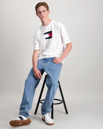 Tommy Hilfiger FLAG ARCHIVE TEE SS Vit T-shirts Kille - Kids Brand Store