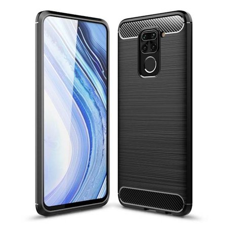 Xiaomi Note 9 Karbon fiber Texture Skal - Svart