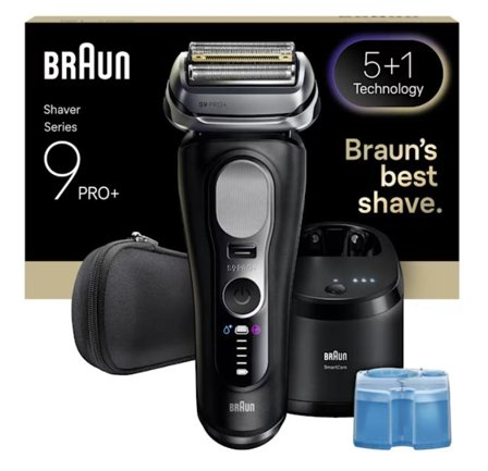 Braun Braun Series 9 PRO+ Elektrisk Barbermaskin 9660CC Pro SensoAdapt, SmartCare-stasjon, 6-i-1 SmartCare-stasjon for en barbermaskin som føles som