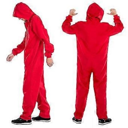 Salvador Dali La Casa De Papel Maskeradkostym Money Heist Cosplay Jumpsuit Mask Rollspel Party Performance Outfit -NMAOV(L Endast Kostym)