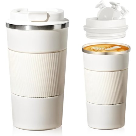 Matkakupillinen, eristetty kahvikupillinen vuotamattoman kannen kanssa, uudelleenkäytettävät kahvikupit matkakupillinen, ruostumattomasta teräksestä 