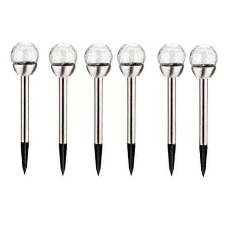 6-pakkaus aurinkokäyttöisiä väriä vaihtavia halkeamia lasipallovalaisimia pati