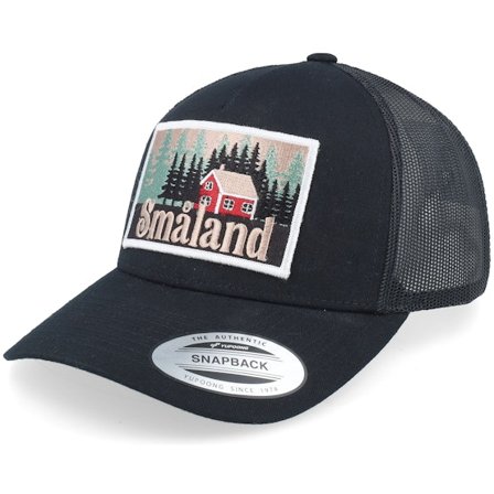 Wild Spirit - Schwarz trucker Cap - Swedish Småland Landscape Patch Black A-Frame Trucker @ Hatstore