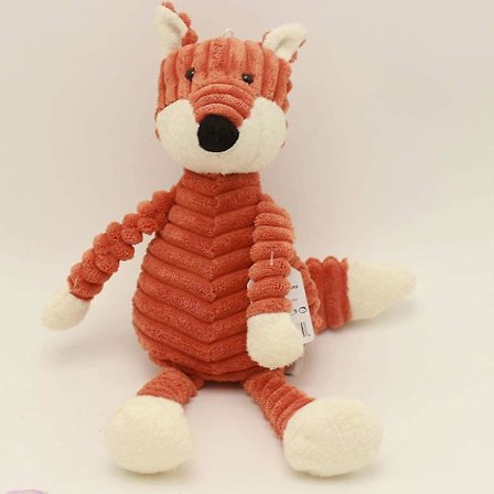 Söt tecknad mjuk randig djurplyschdocka leksak soffa stol heminredning barnpresent utbildningsleksak kudde räv 15cm A