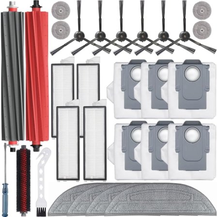 19 stk. reservedele til Roborock Q Revo, Q Revo støvsugertilbehørssæt, 1 hovedbørste 4 mopper S8 MaxV Ultra dele