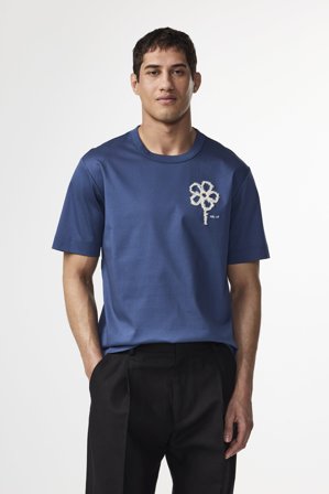 NN.07 Pedro T-Shirt Herren Blau Bio-Baumwolle