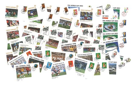 44 kampkuverter fra EM 1996 + 2000 og VM 1998 + 2002 - Alle forskellige