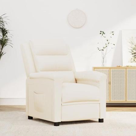 Vidaxl Reclinerfåtölj Gräddvit Konstläder Kräm