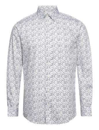 Slhslimsoho-Aop Mix Shirt Ls B Skjorte Business Hvit Selected Homme*Betinget Tilbud