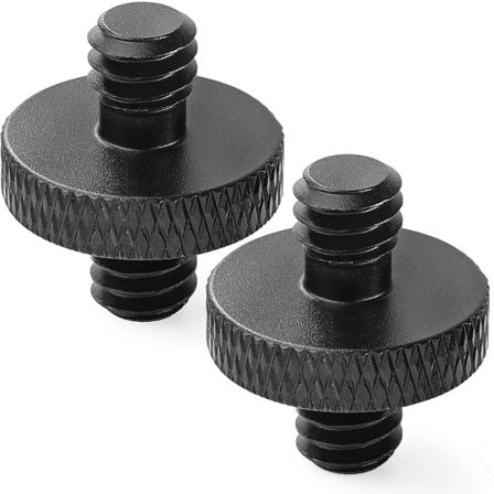 1/4" hann til 1/4"" hann stativskrueadapter dobbeltsidig standard monteringsgjengekonverter for kameraburmontering (2-pakning)"