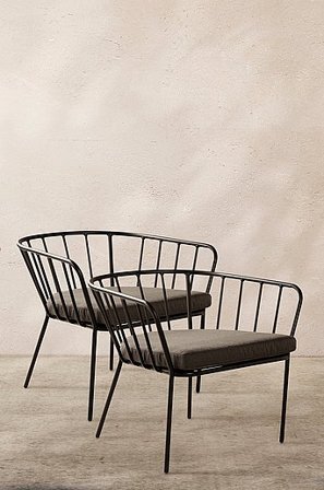 Jotex - 2/pakk. Musta Musta - ANTIBES-lounge-tuolit, - Osta Puutarhatuolit & puutarhajakkarat Jotex