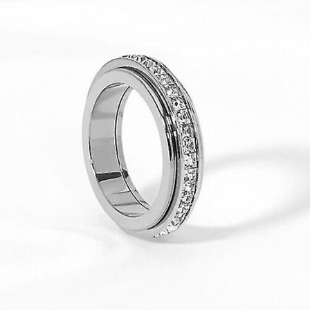 Moissanite Spinner Ring, Spinner Ringar kompatibla med ångest kvinnor