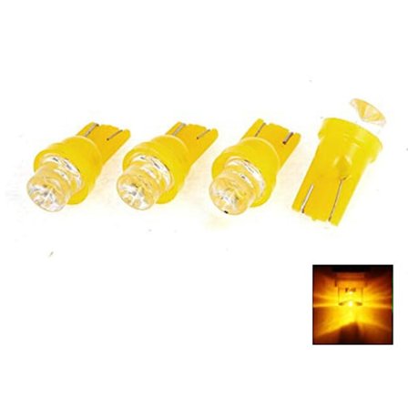 T10 w5w 4-pack LED-lampor med 1 st Flux-chip, gulorange, 12V DC.