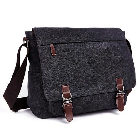 Laptop Messenger Bag, Menn's Skulderbag, Vintage Canvas Bag for Skole og Arbeid, Flere Lommer