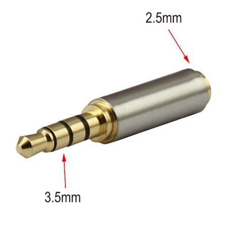 3,5 mm Jack-adapter 3,5 mm hann til 2,5 mm hunn hodetelefon Jack-adapter konverter