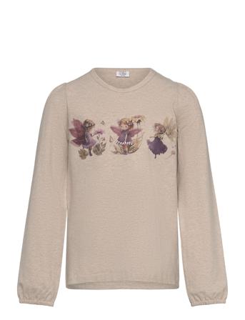 Hcalma - T-Shirt Tops T-shirts Long-sleeved T-shirts Beige Hust & Claire