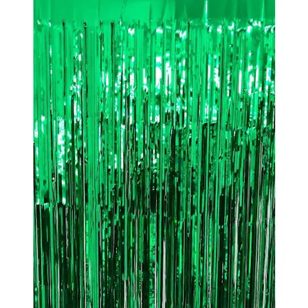 2 kpl Vihreät Metalliset Tinseli Foil Fringe -verhot, 3.28ft x 6.57ft Vihreä Photo Booth -taustakangas Streamer -verho, Photo Booth -rekvisiitat, 