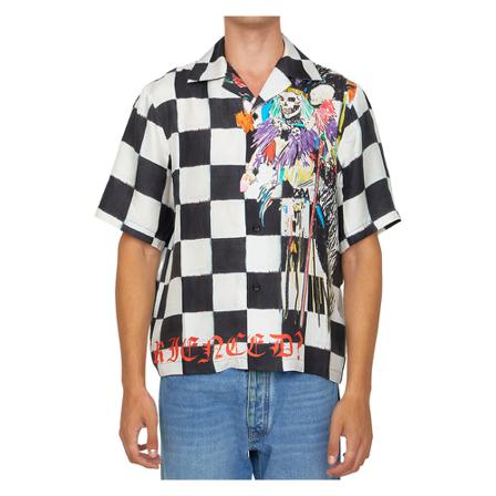 Amiri, Short Sleeve Shirts Wit, Heren, Maat:M,print
