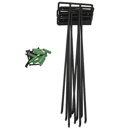 5 st Stamglas Vinglas Förvaringsställ, Väggmonterbart Svart, 28 cm