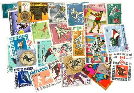 OL - 25 forskellige frimærker
