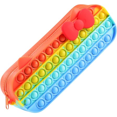 Pop It Blyantveske for Jenter Popper Fidget Blyantveske Blyantpose Blyant