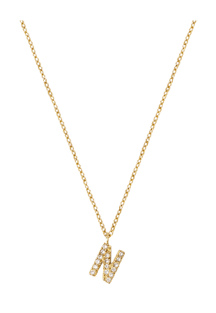 Mockberg Petite Stone Letter N Gold Necklace Smycken & klockor Dam Guld ONESIZE