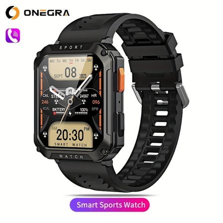 Ny 5,11 cm Robust Military Smart Watch Herr För Android IOS Ftiness Watches Ring Smartwatch Blod Oxygen Watch 100+ Sports Watch Herr + Box Svart