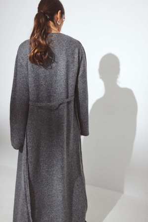 NA-KD Knitted Maxi Cardigan - Cardigans - Grå - S (EU 34-36)