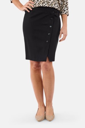 BRANDTEX - Kort Nederdel - Sort - Med Slids