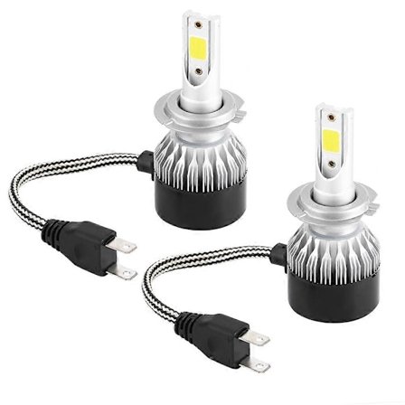 2 st Super Ljusa Bil Mini LED Strålkastare Kit Strålkastare Glödlampor 55W 6000K för H7