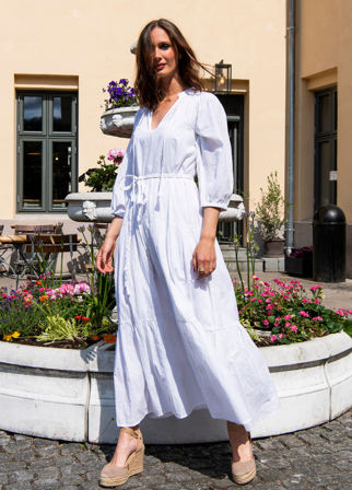 MISSMAYA - Isabella Maxi Dress White Embroidery - L