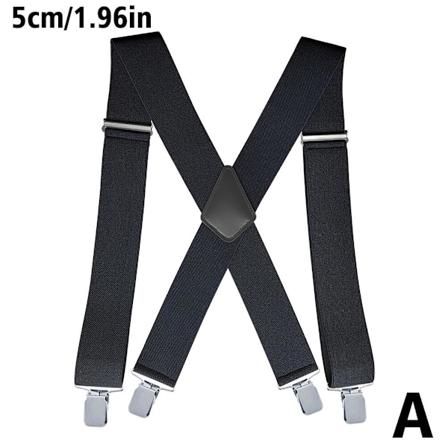 Sorte justerbare seler Herre Unisex bukser Elastisk Sch black oen-size