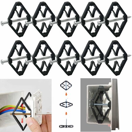 10 stk 118 Type Kassett Holder Stang Elektriker Tilbehør Veggmontert Re