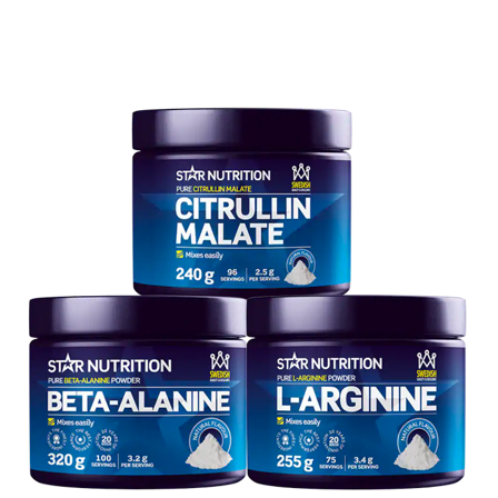Præstation Star Nutrition Pumpepakke: Citrullin malat + L-arginin + Beta-alanin - Bodyman.dk