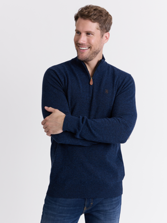 MATCH - Canmore zip genser - Redford - Str. XL - Herre - Gensere & Cardigans - Blå - 80% ull-lam, 20% nylon-resirkulert