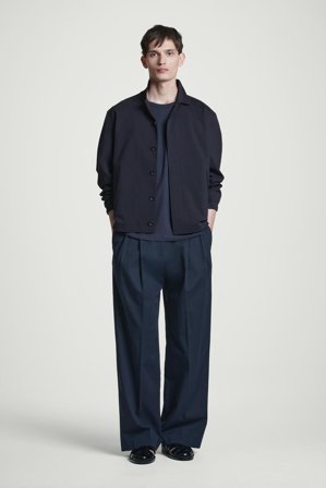 COS Homme T-Shirt En Coton Brossé in Bleu